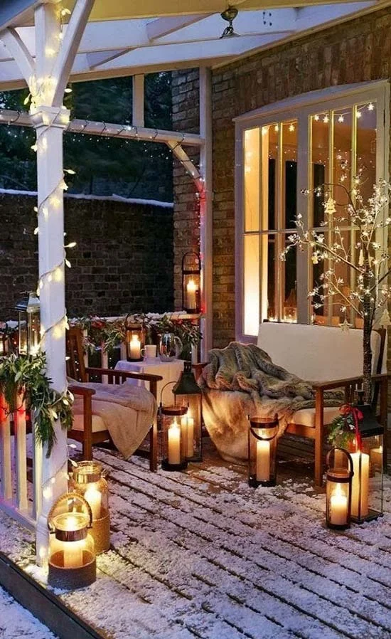 Create a Winter Wonderland on Your Porch with Lanterns