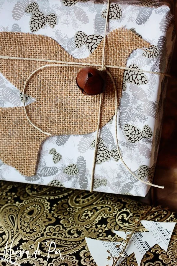 Christmas Gift Wrapping with Burlap