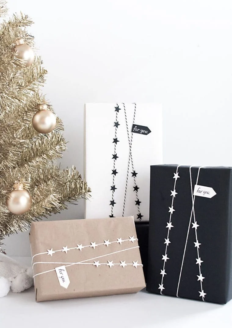 Christmas Gift Wrapping with Stars