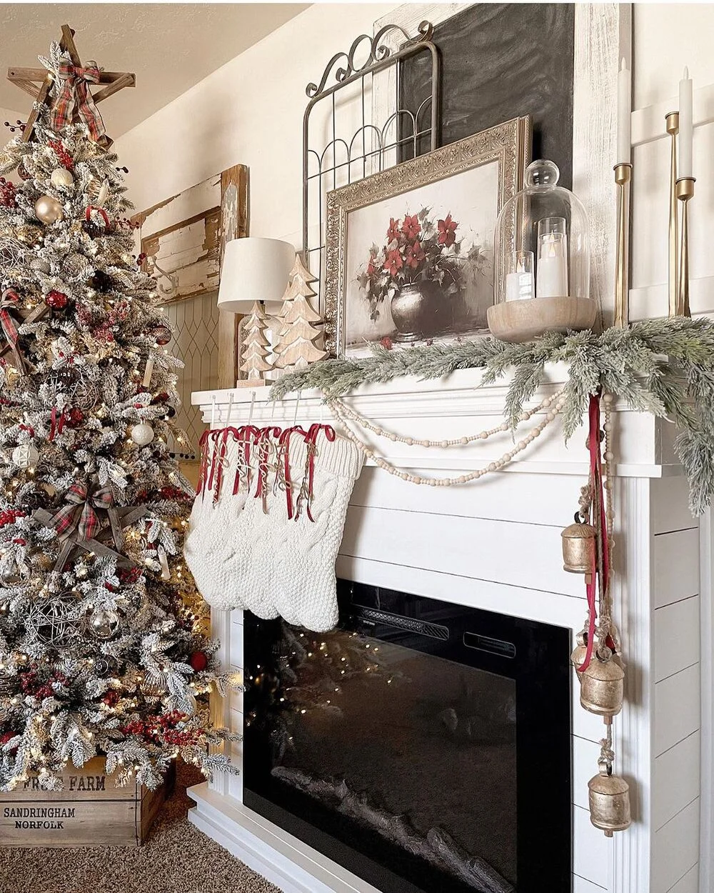 Christmas Mantel with Tags