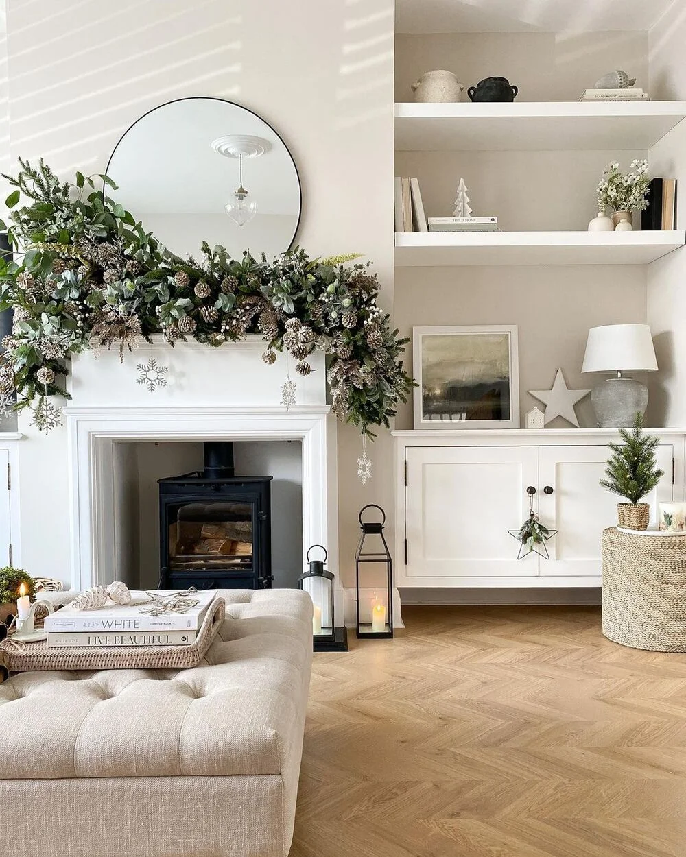 Asymmetrical Christmas Mantel