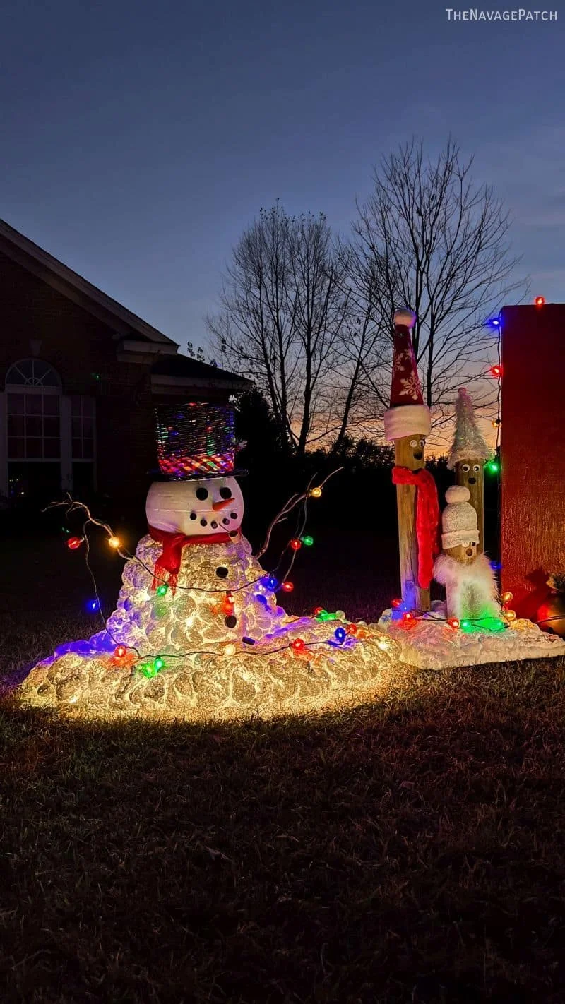 DIY Light-up Melting Snowman