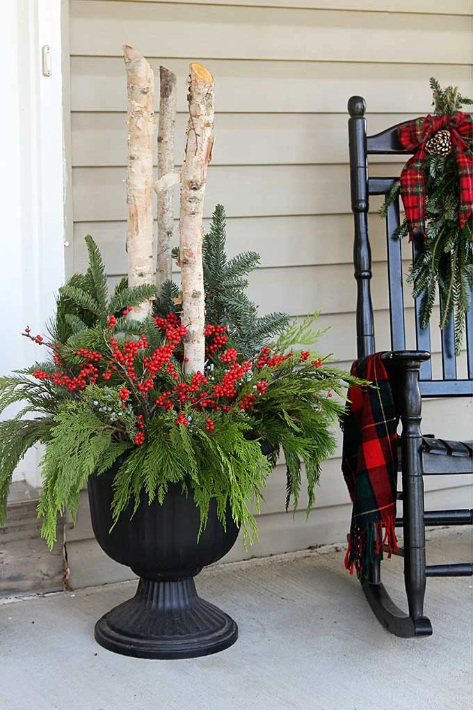 Beautiful Outdoor Christmas Planters