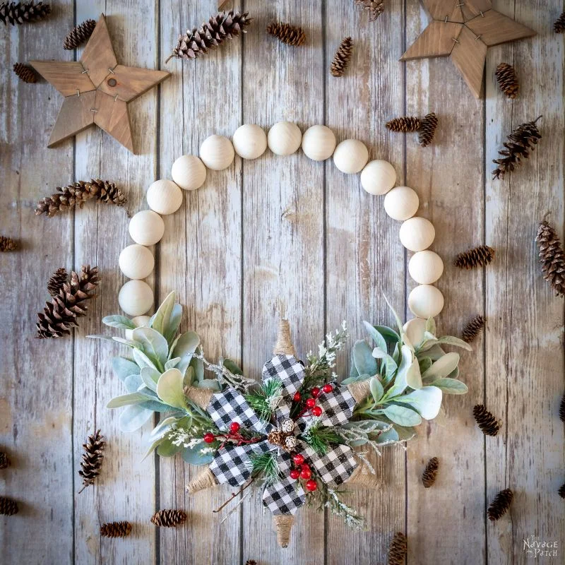 DIY Wood Bead Wreath