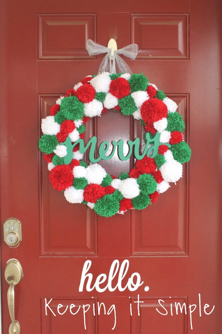 DIY Christmas Pom Pom Wreath