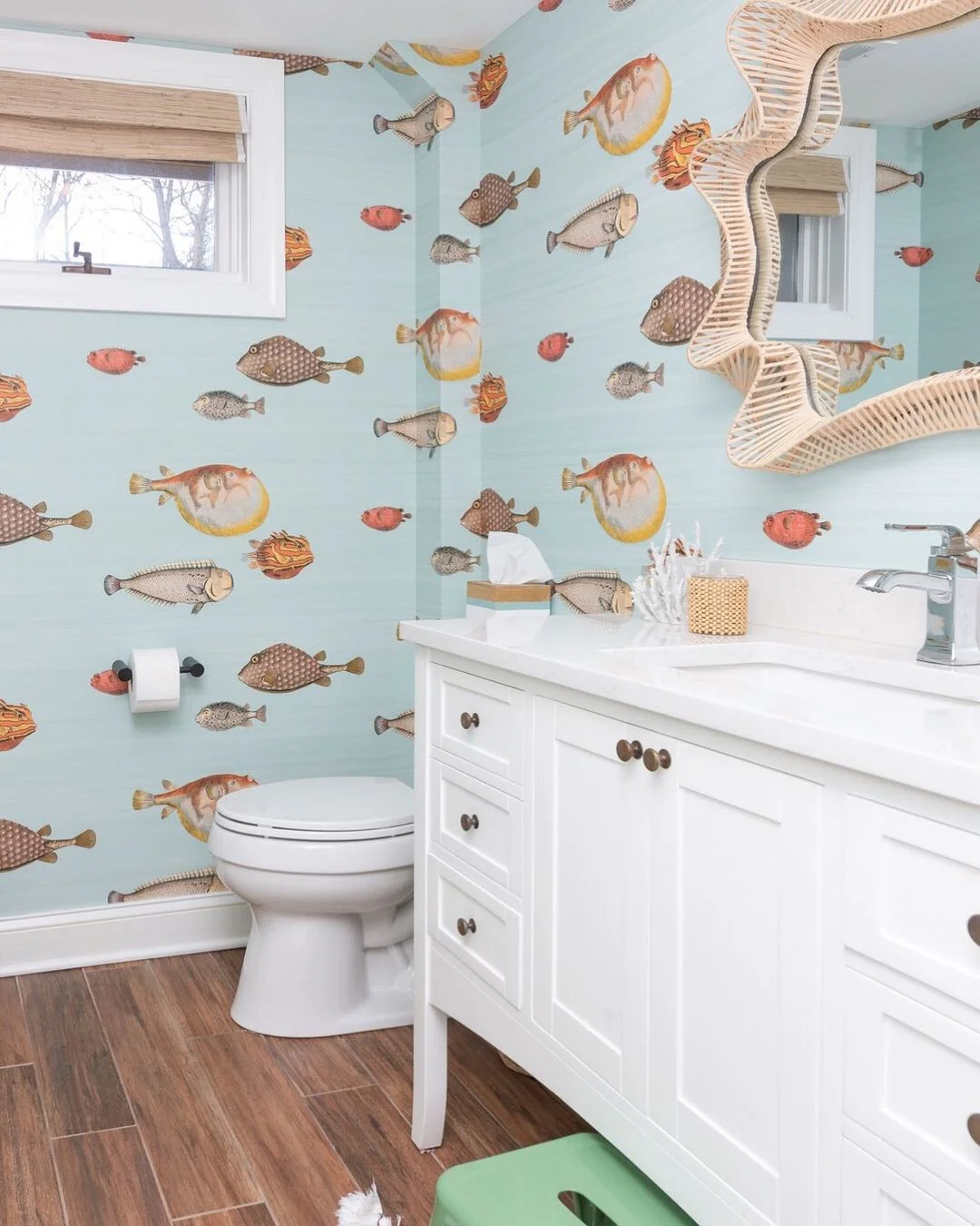 Playful Fish-Themed Powder Room