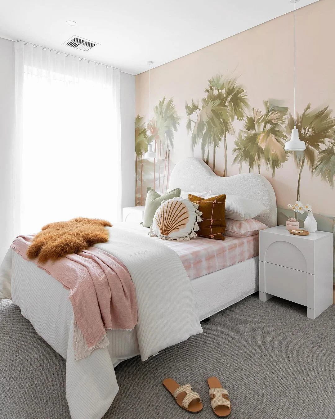 Create a Tropical Getaway with Palm Murals and Warm Tones