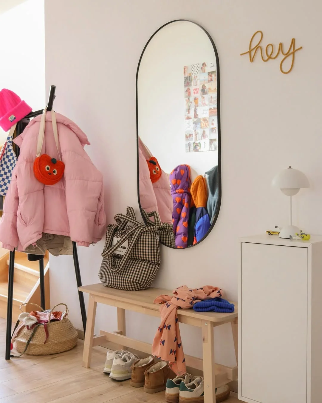 Playful Entryway Coat Rack &amp; Bench