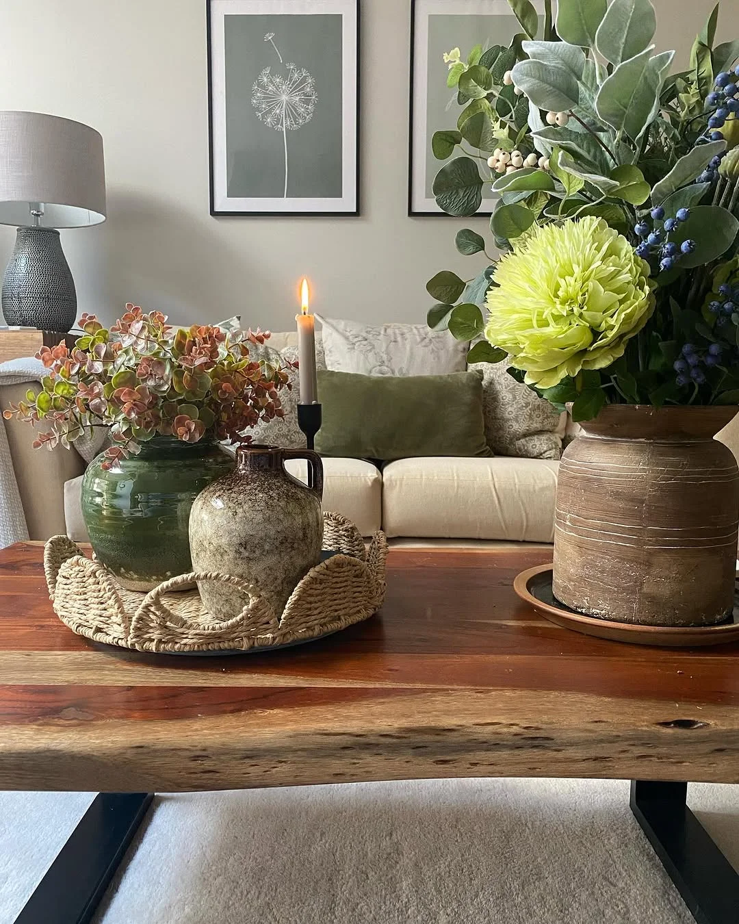 Adding Greenery and Texture to a Coffee Table