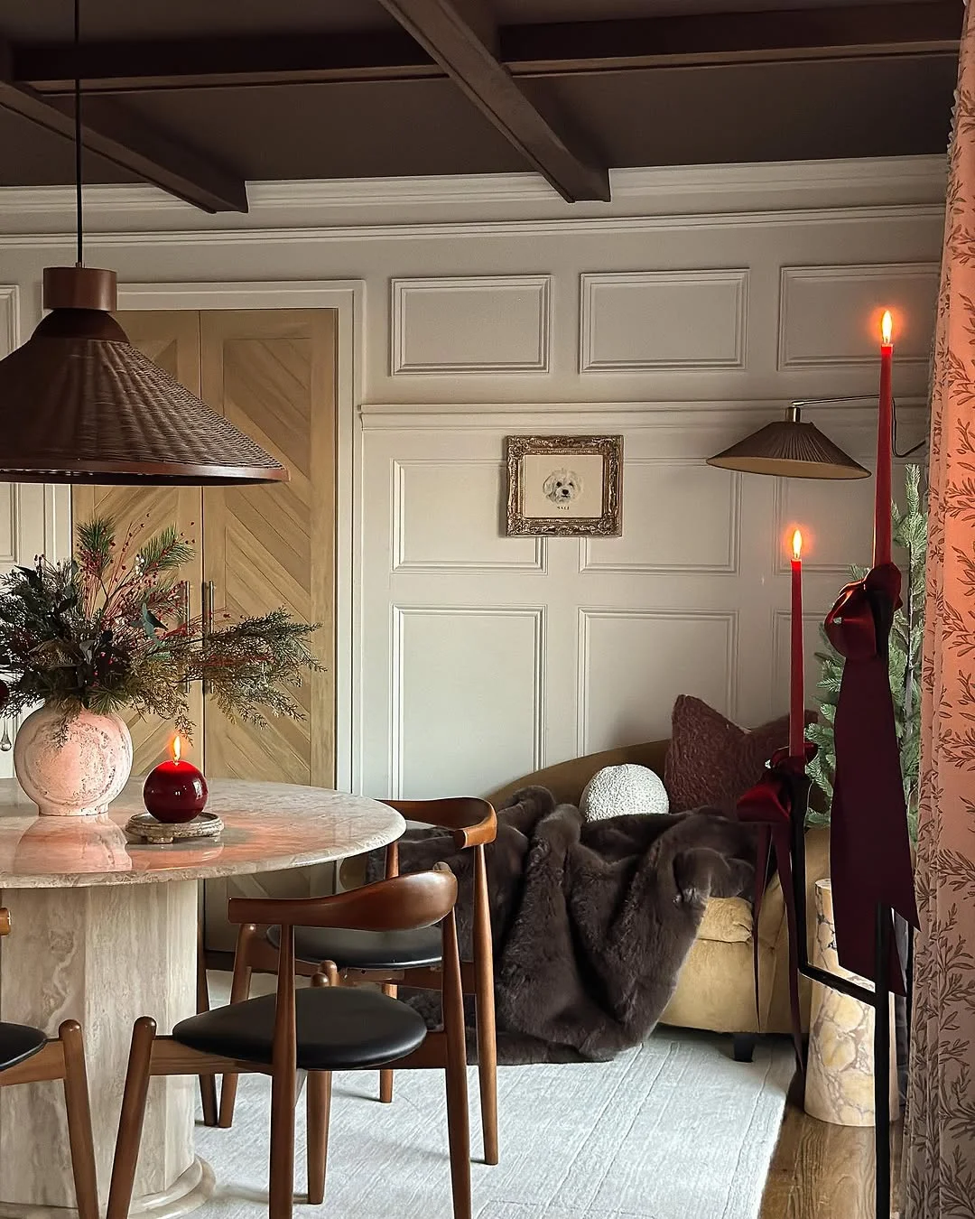 Cozy Coffered Ceiling Living Room