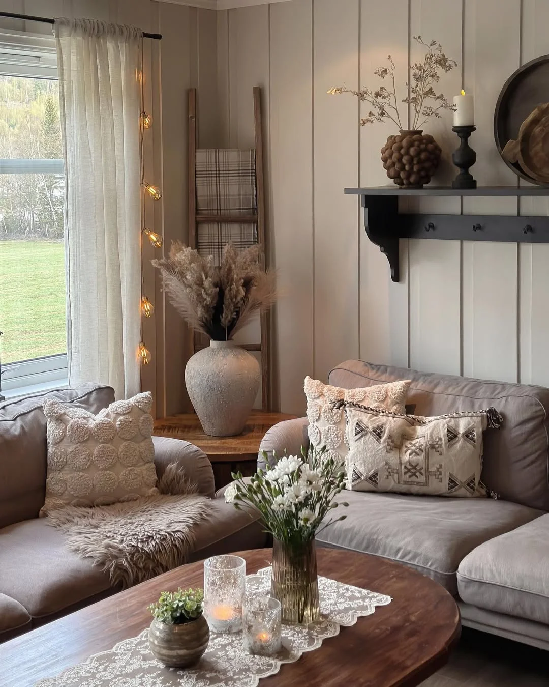 Cozy Neutral Cottage Living Room