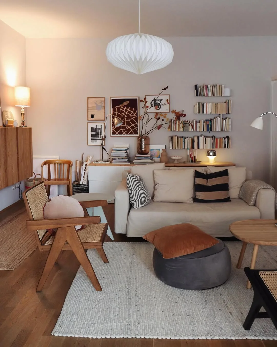 Cozy Minimalist Living Room with Warm Accents