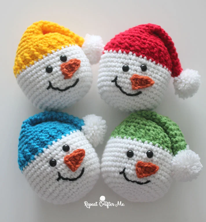 Crochet Snowman Heads