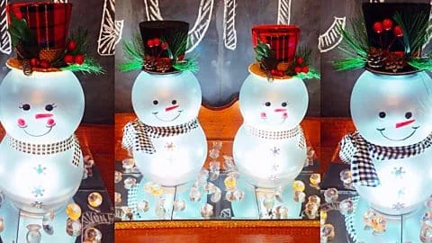 DIY Dollar Tree Lighted Snowman