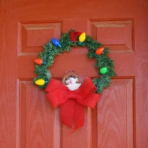 DIY Dollar Store Christmas Snow Globe Wreath