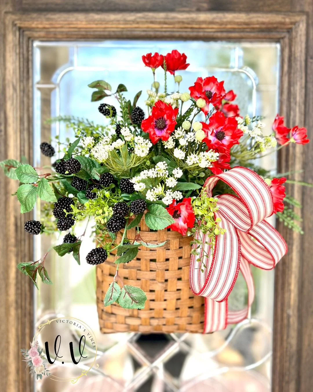 Summer Berry Door Basket