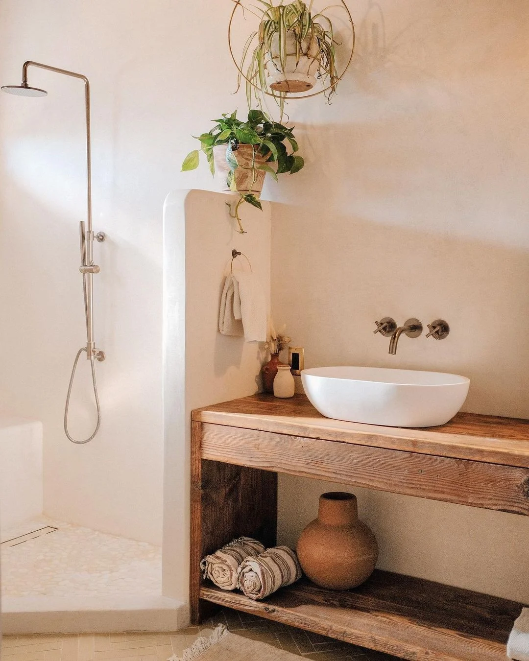 Earthy Minimalist Bathroom with Desert Vibes