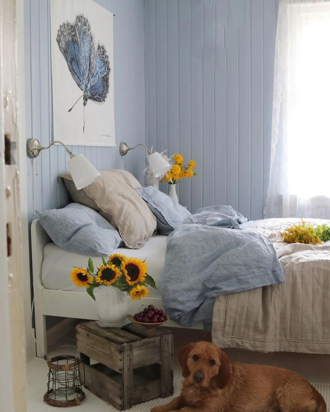 Pale Blue Cottage Bedroom