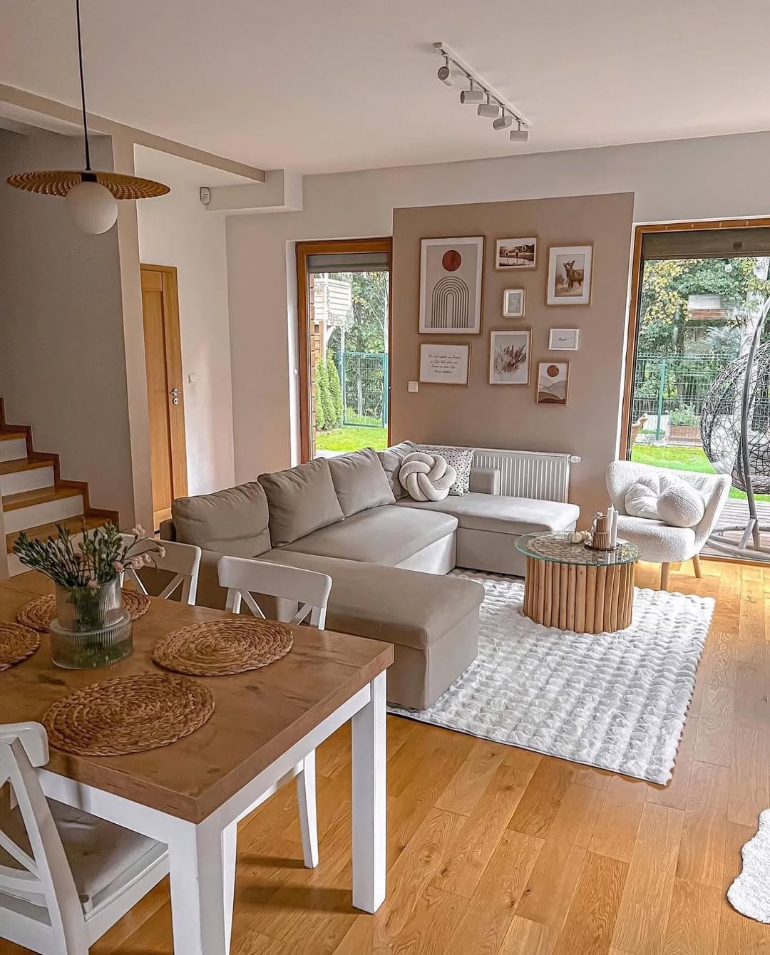 Modern Bohemian Open Plan Living and Dining Area