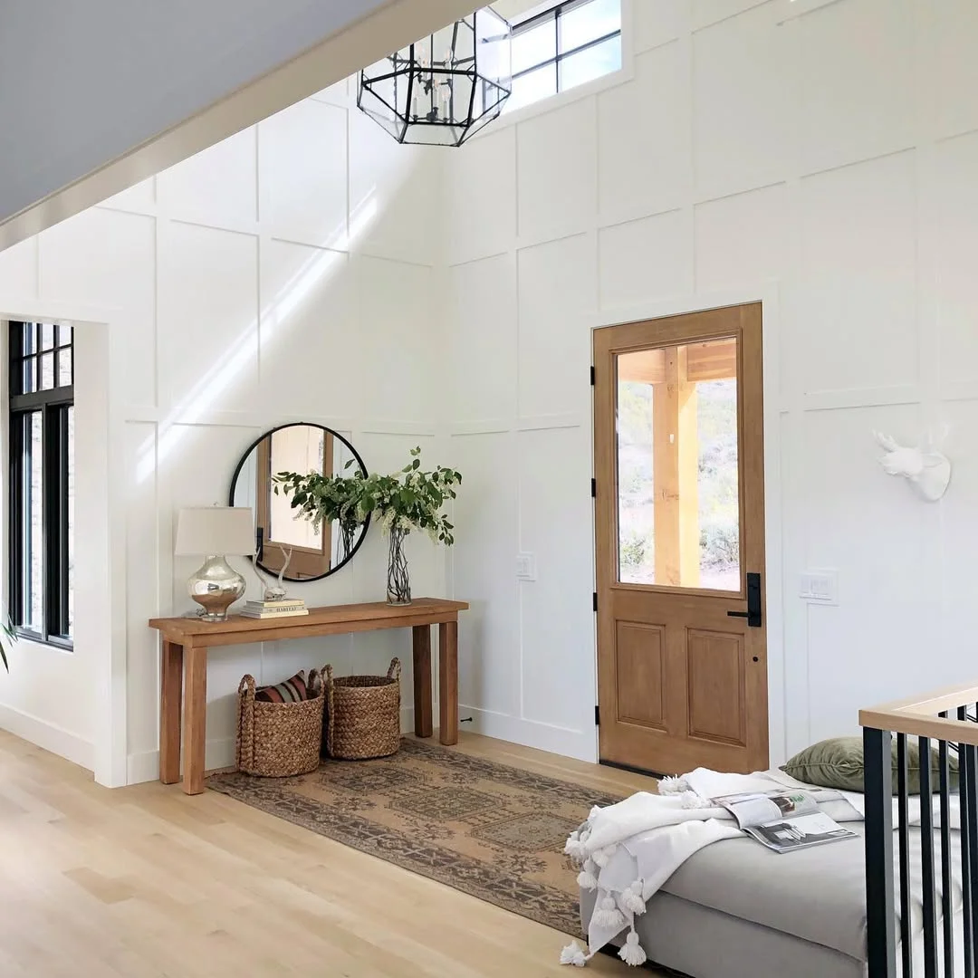 Modern Farmhouse Entryway with Persian Rug