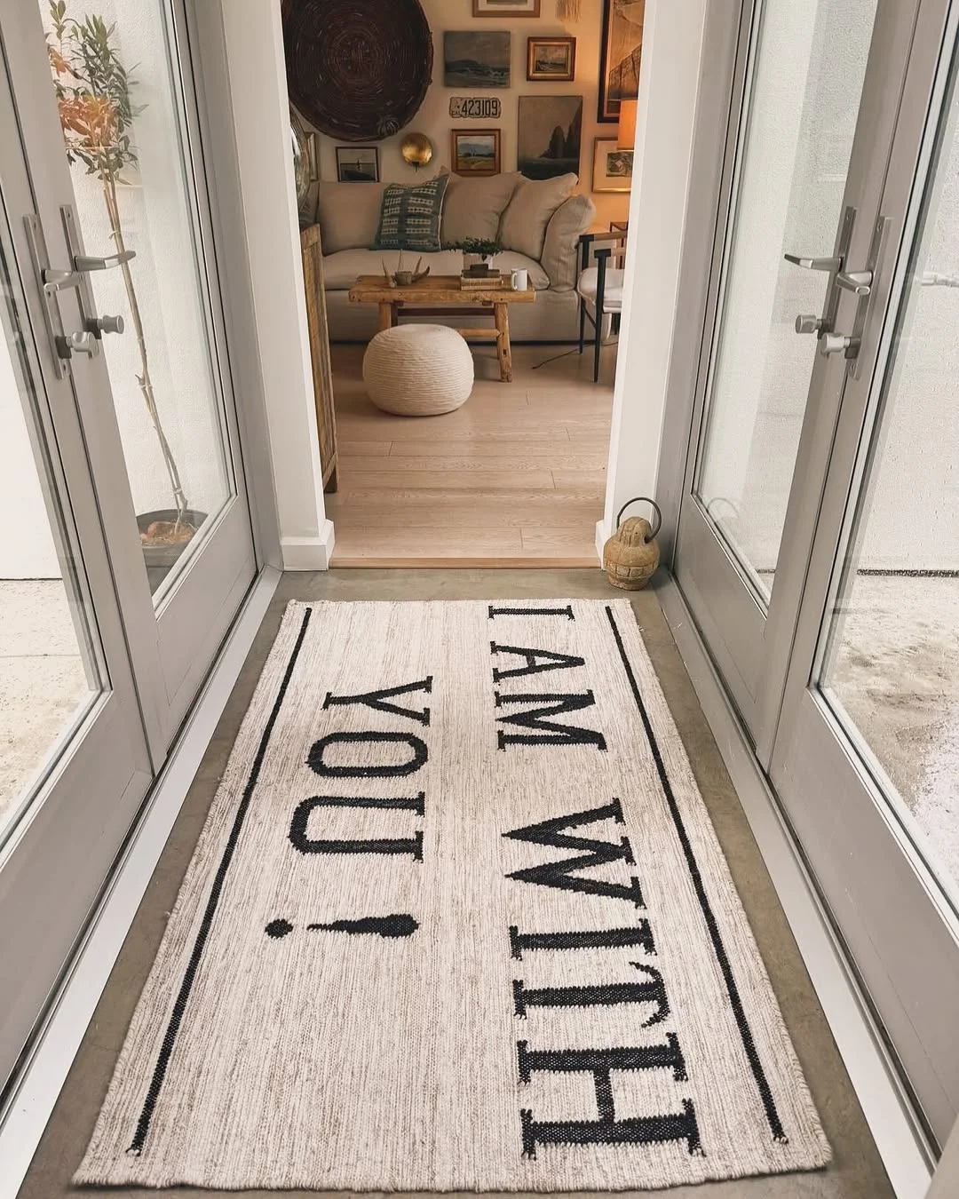 Entryway with &quot;I Am With You&quot; Rug