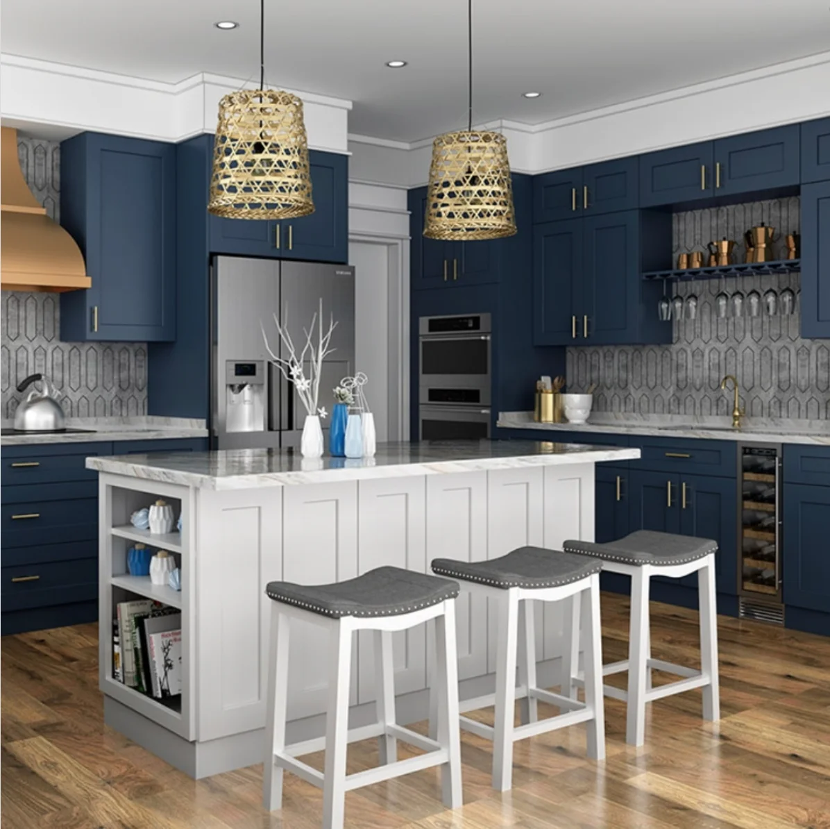 Gray-Blue Farmhouse Kitchen