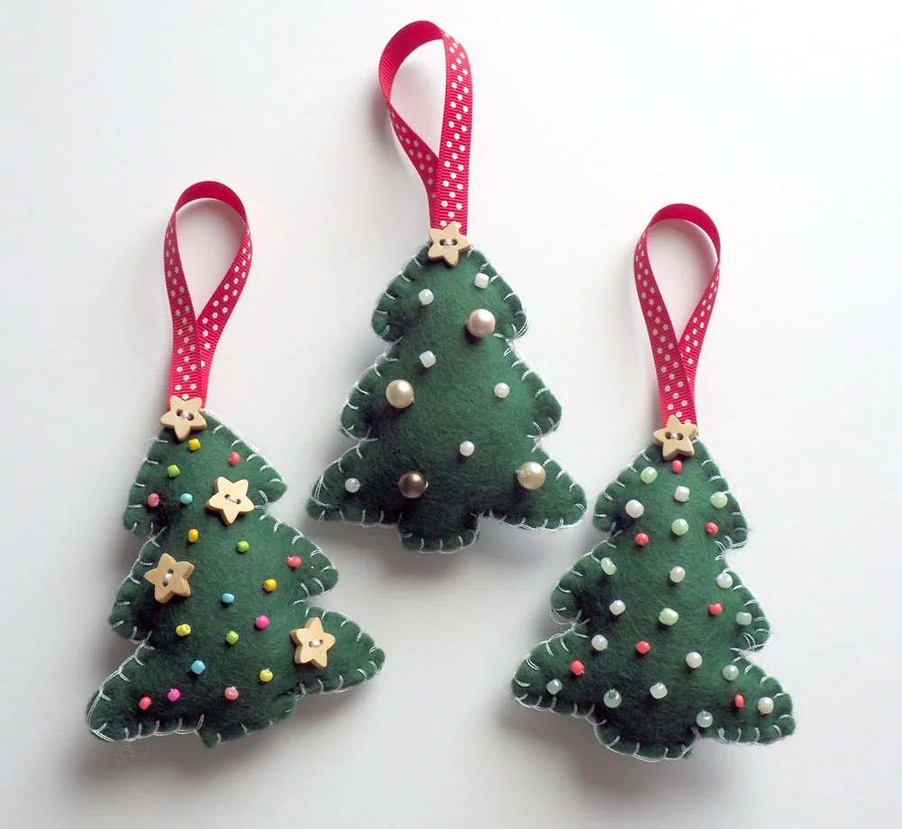 DIY Felt Christmas Tree Ornaments