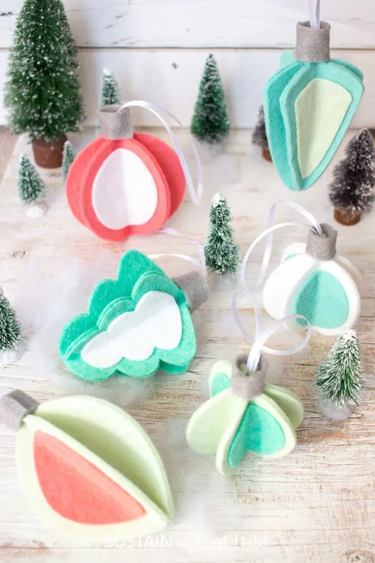 DIY Felt 3D Christmas Ornaments