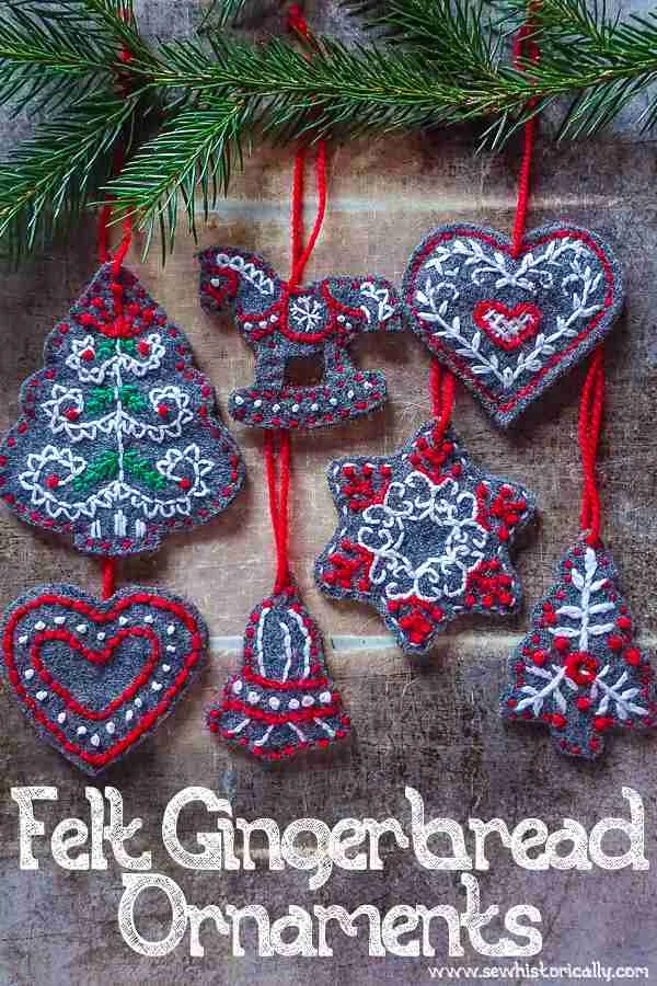 DIY Felt Gingerbread Ornaments