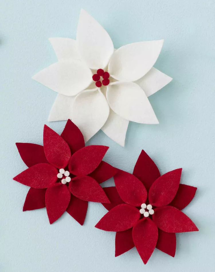 Felt Poinsettia Christmas Ornament