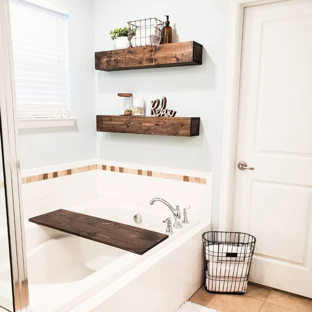 Rustic Farmhouse Bathroom Shelves