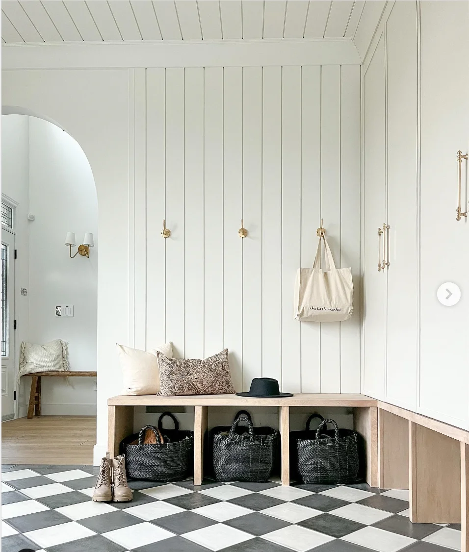 Tall White Cabinet with Elegant Crown Molding