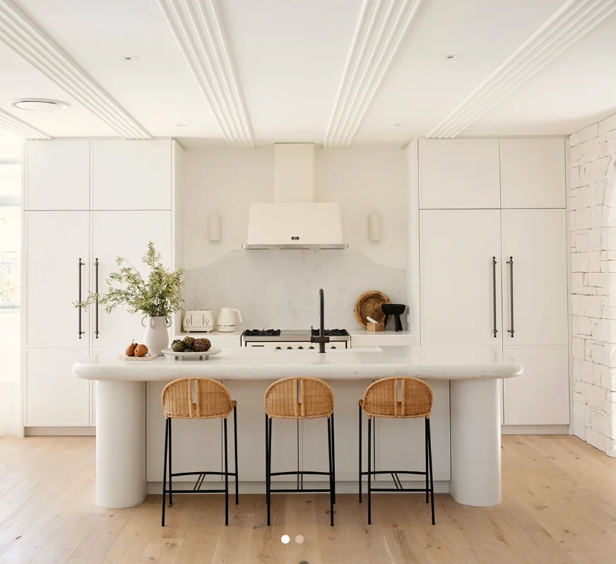 Small White Kitchen with Cozy Wood Accents