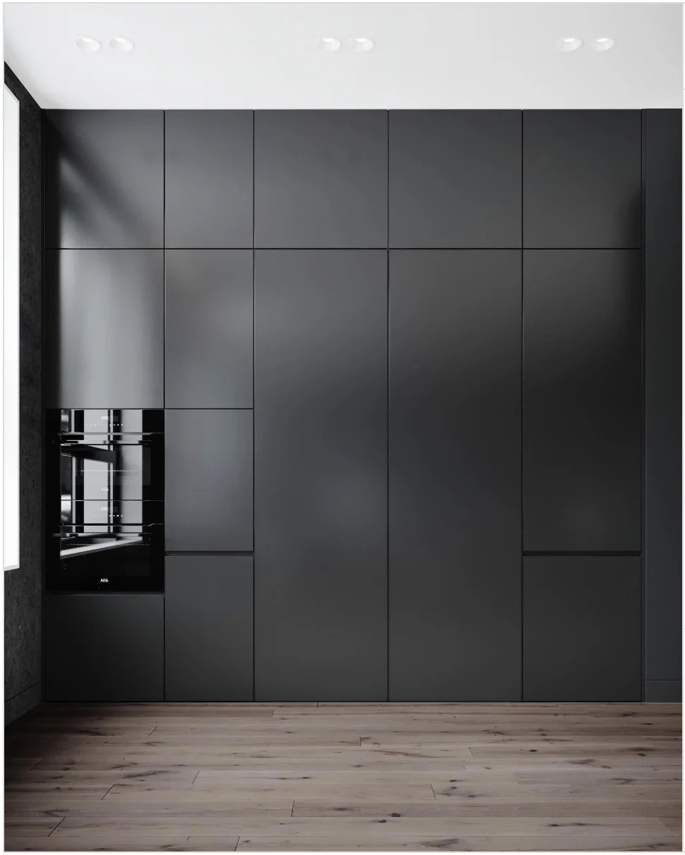 Bold and Sleek Black Cabinets