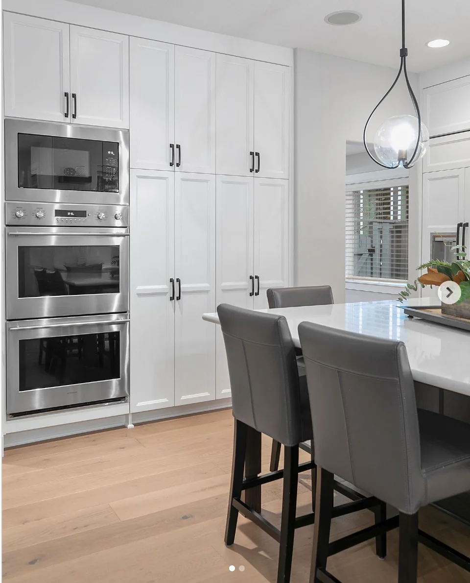 Classic White Cabinets with Striking Black Accents