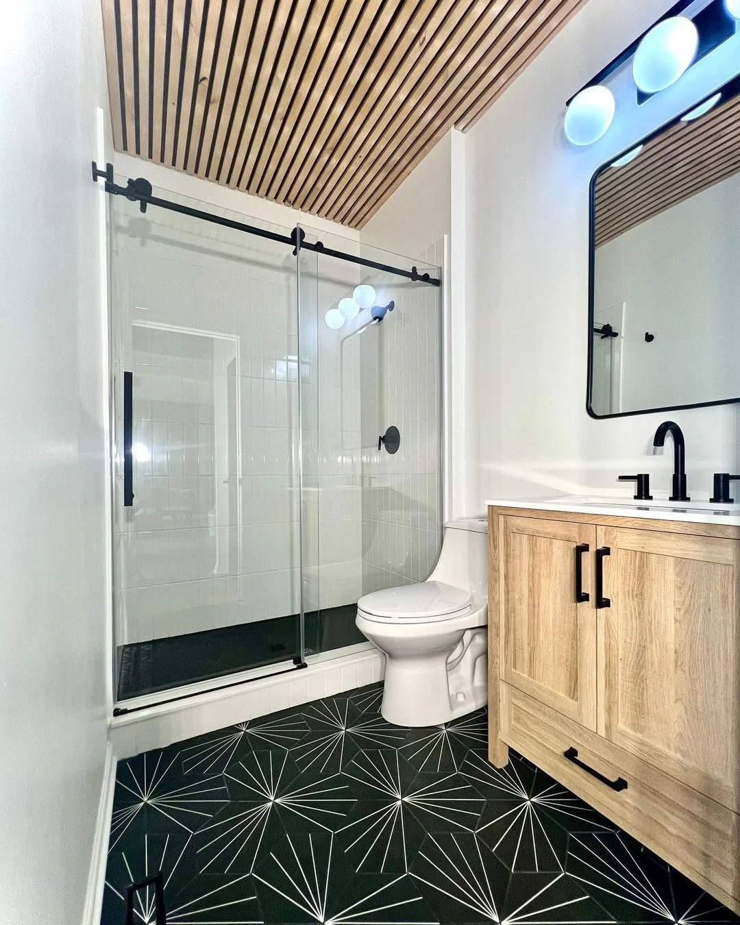 Modern Bathroom with Statement Floor