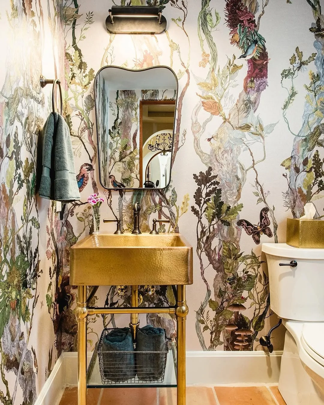 Whimsical Nature-Inspired Powder Room