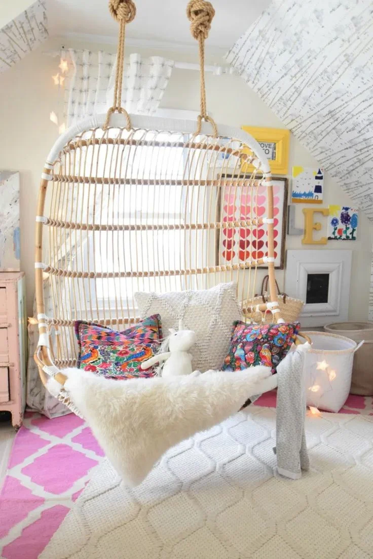 Whimsical Hanging Chair for a Girl&#39;s Room