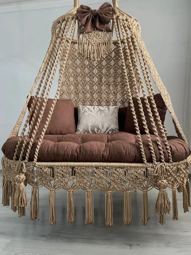 Luxurious Macrame Hanging Daybed