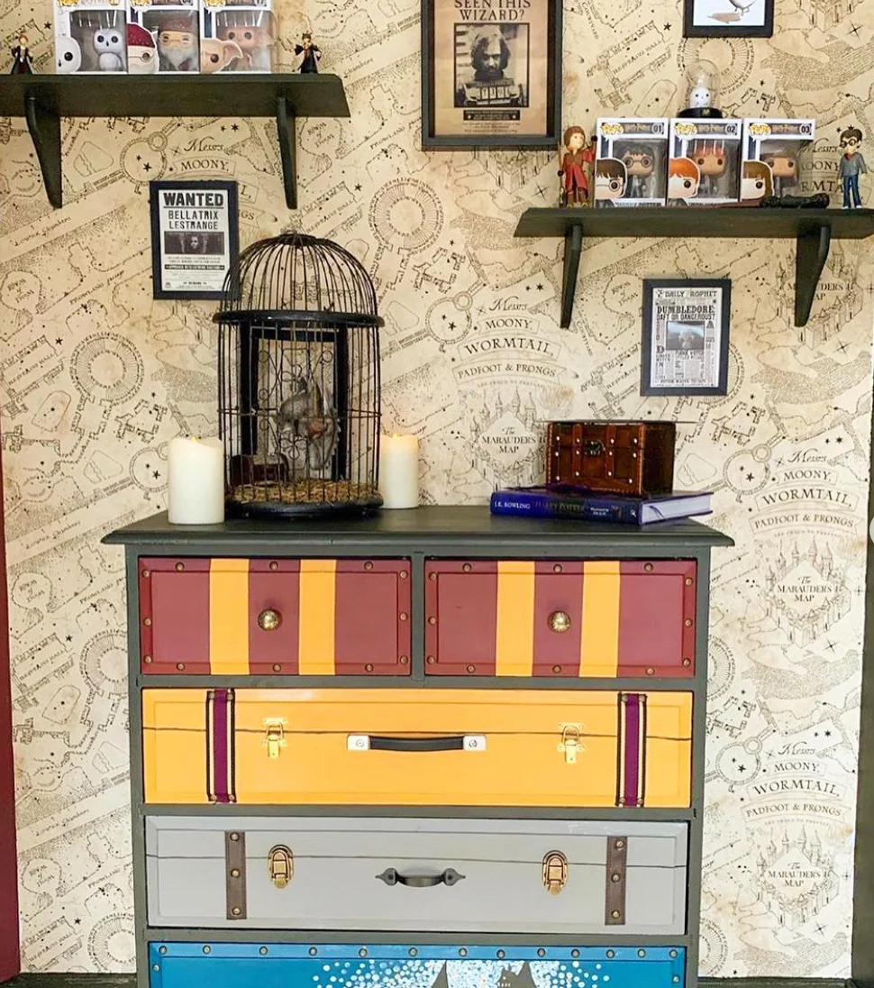 DIY Harry Potter-Themed Dresser and Wall Art