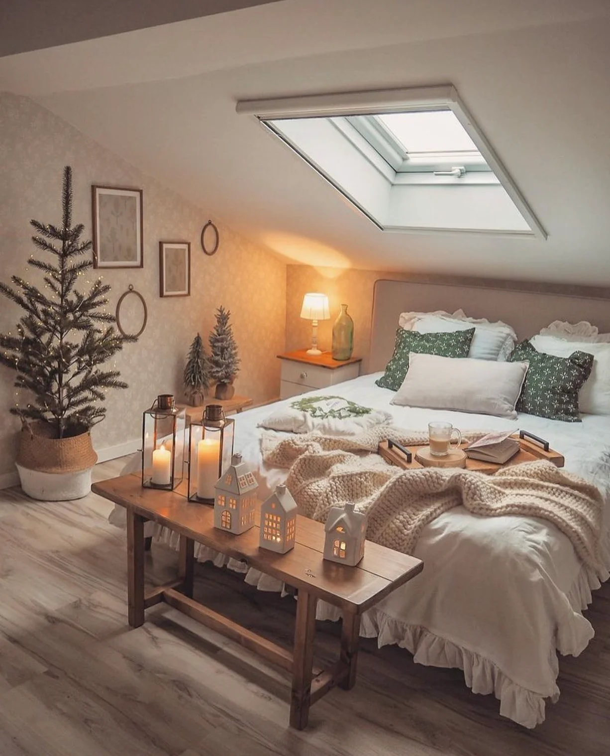 Cozy Christmas Attic Bedroom