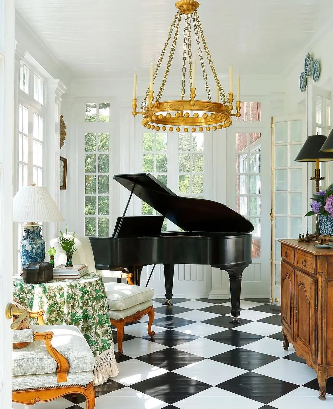 Grand Sunroom with Musical Flair