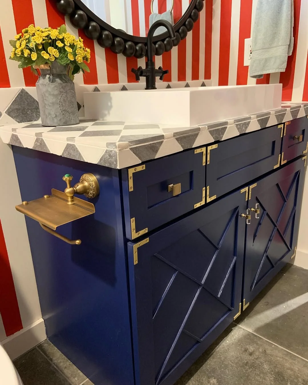 Playful Navy Blue Bathroom Vanity