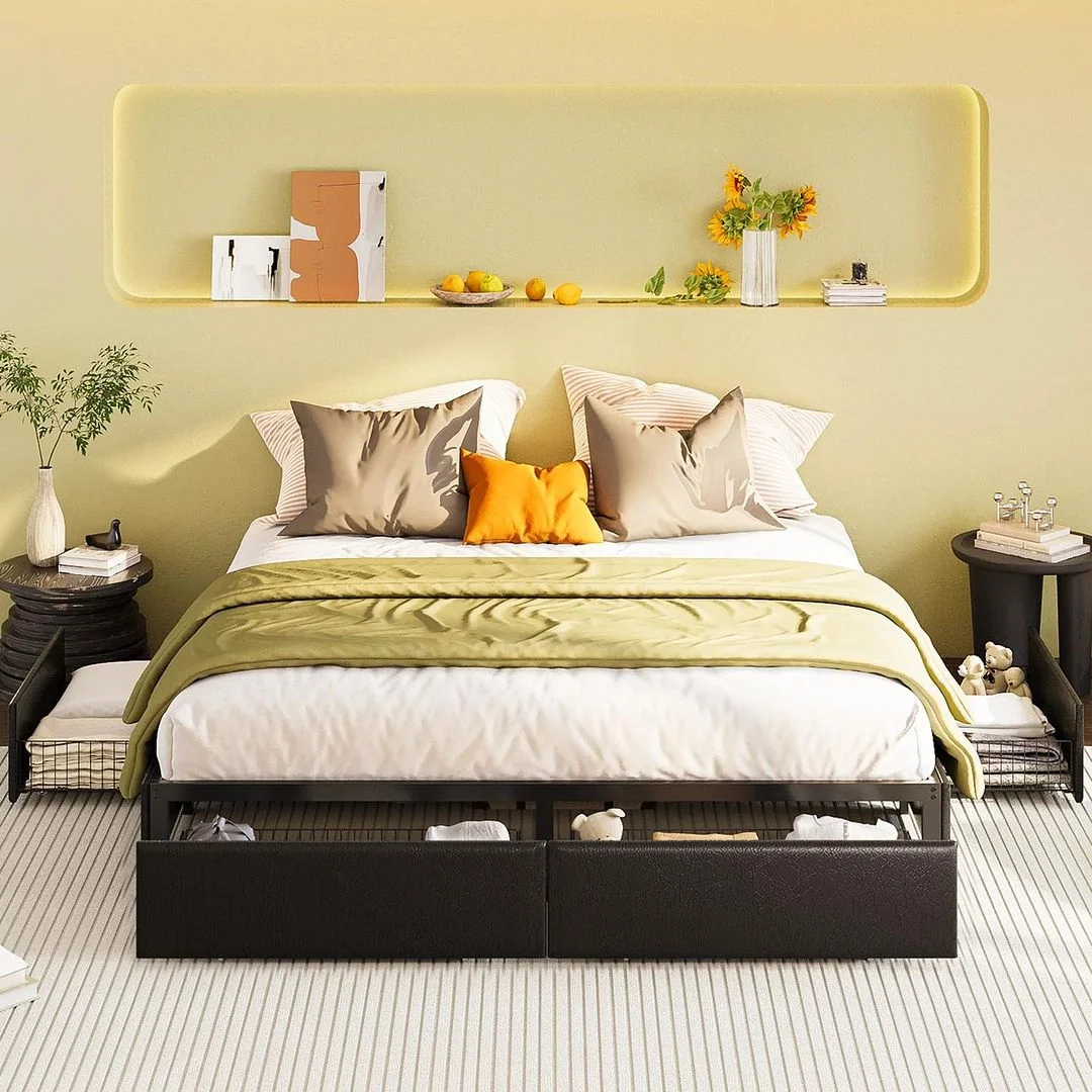 Stylish Storage with a Built-In Shelf Headboard