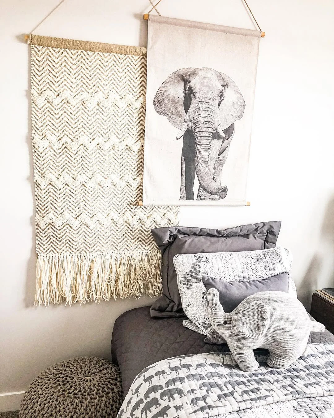 Safari-Themed Room with Hanging Textiles