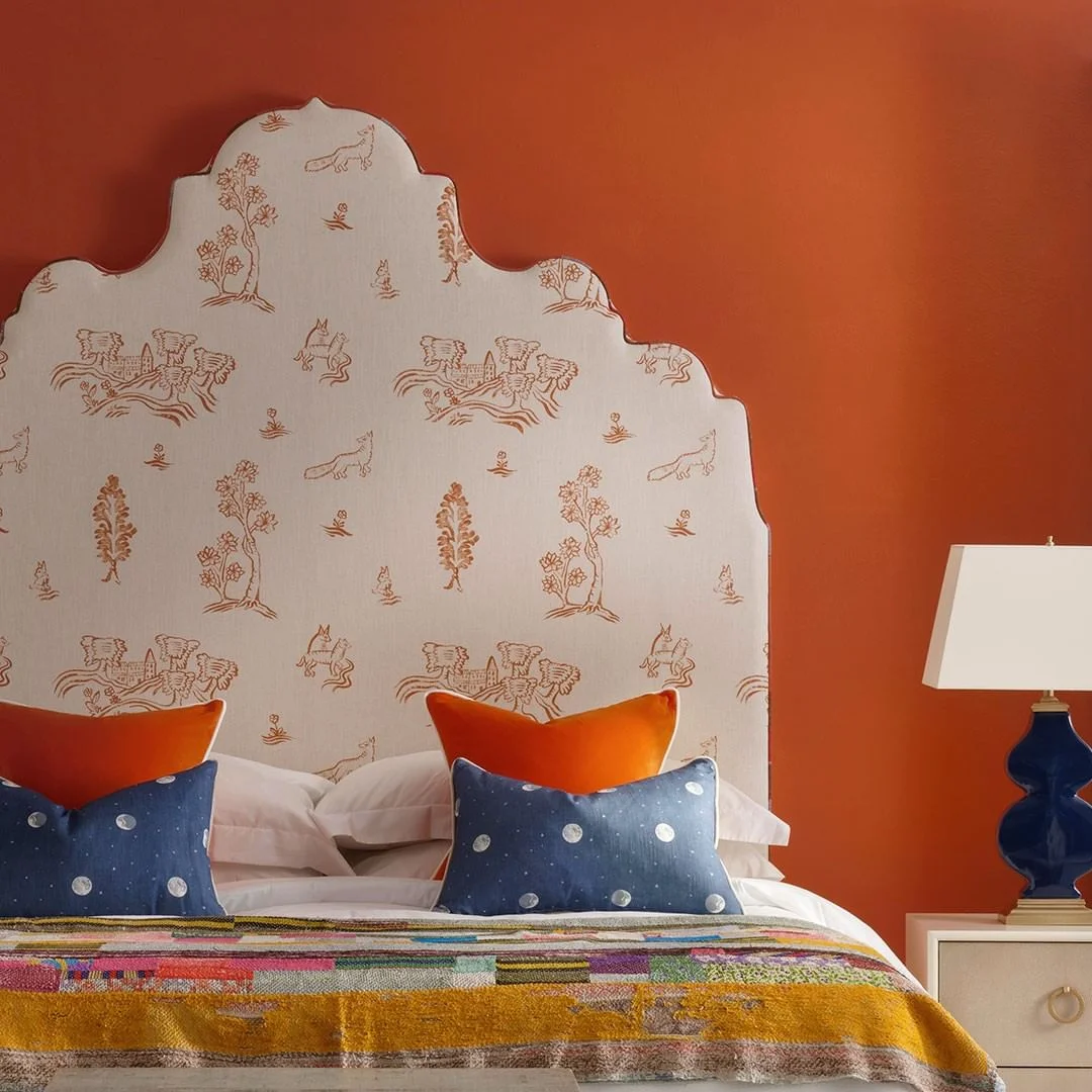 Whimsical Orange and Blue Bedroom