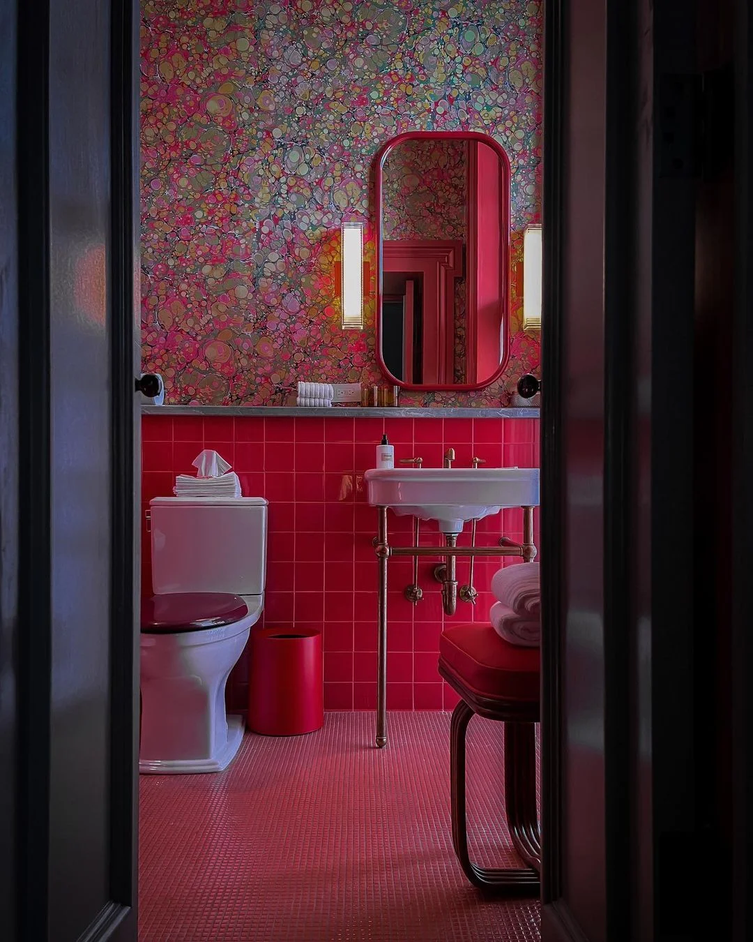 Ruby Red Rhapsody Bathroom