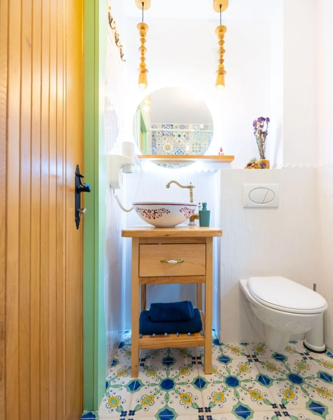 Whimsical Mediterranean Bathroom