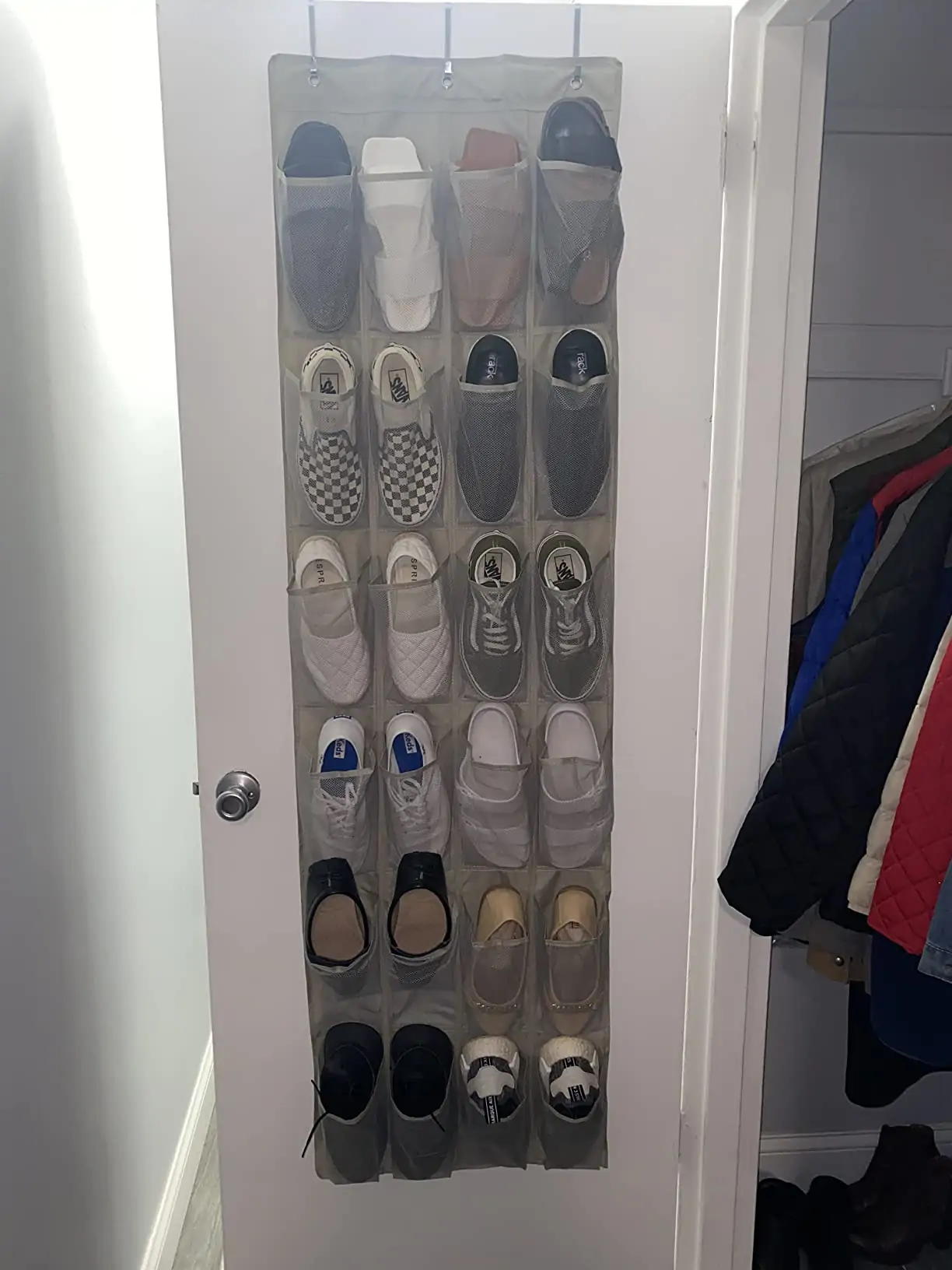 Compact 24-Pocket Door Shoe Organizer