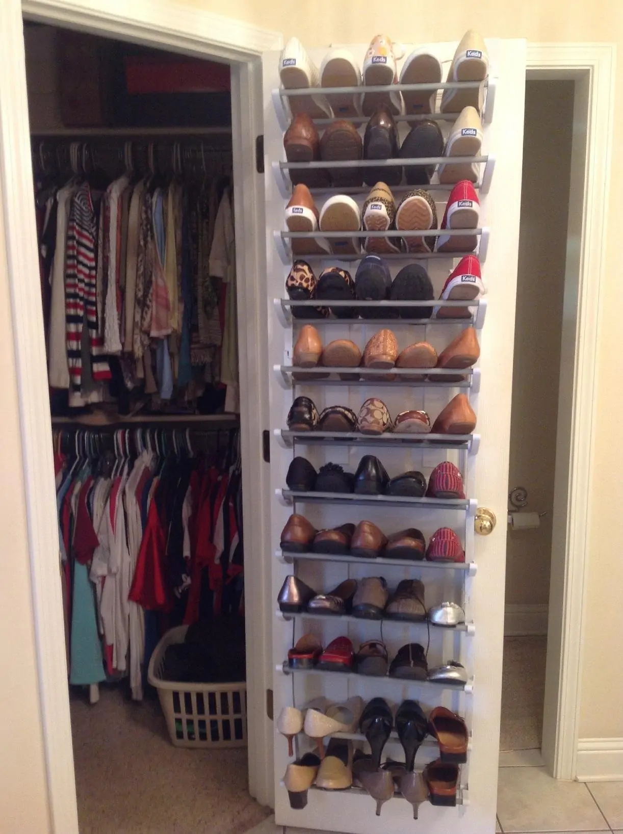 Foldable Over-the-Door Shoe Rack